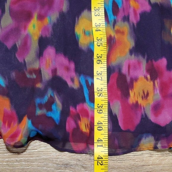 Tahari A-Line Sleeveless Midi Dress in Purple and Pink - Picture 4 of 9